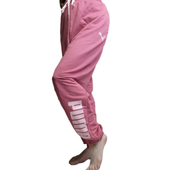 Puma Pants - #32 Size Large PUMA Track Pants Sweatpants Lounge Wear Joggers Pink NEVER WORN